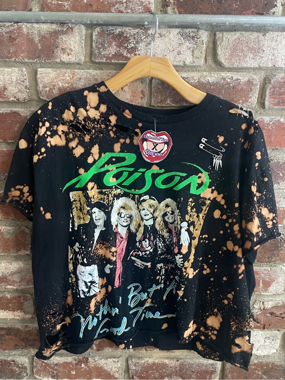 Poison Distressed Crop Tee